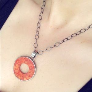 Silpada coral pendant necklace